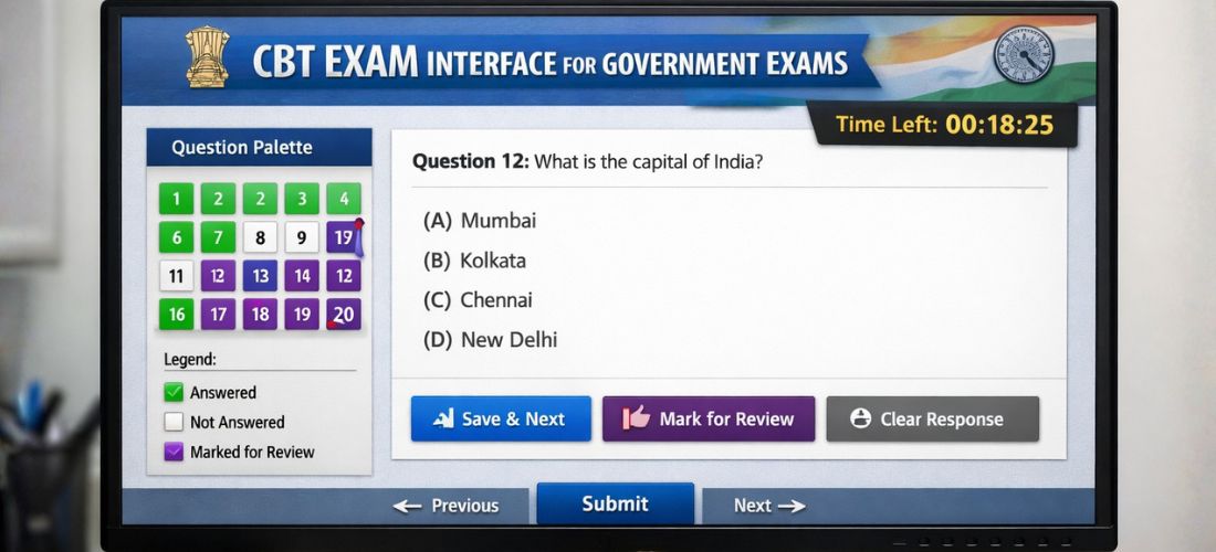 Real CBT Exam Interface for Government Exams